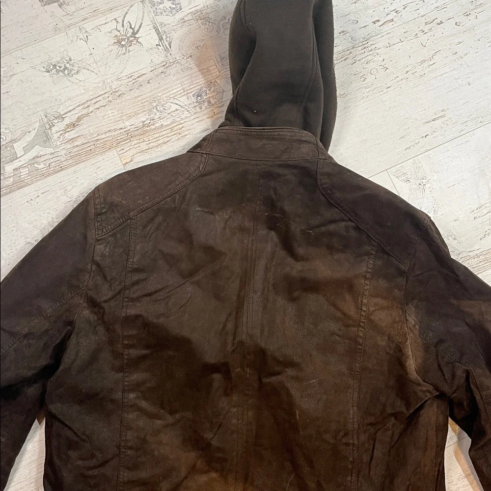Black Rivet Brown Genuine Leather Jacket Size Medium